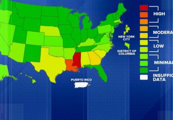 Flu cases are rising in 32 states. Check maps and see how to stay safe.