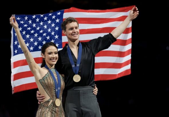 Madison Chock and Evan Bates shed tears over bittersweet Olympic ending..