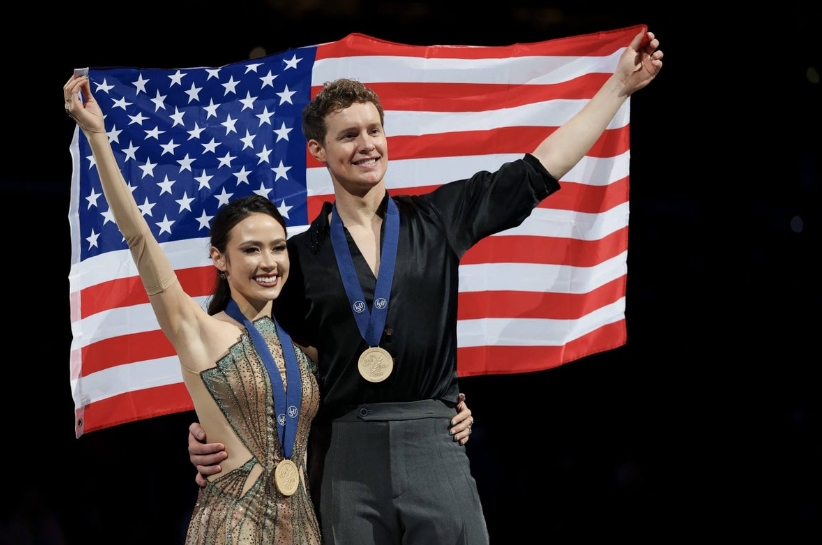 Madison Chock and Evan Bates shed tears over bittersweet Olympic ending..