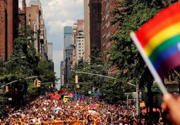 Supporters gather at Stonewall amid outcry over pride flag removal..