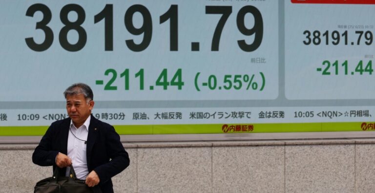 Oil jumps stocks sell off as trading gets underway amid Iran strikes