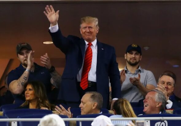 President Trump says Major League Baseball needs a salary cap.
