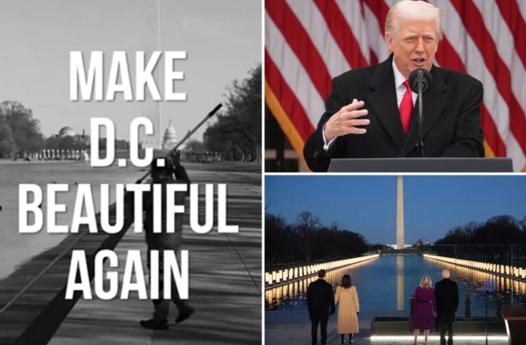 Since part of Trump's troubled renovation, Lincoln Memorial's Reflective Pool is being drained again..