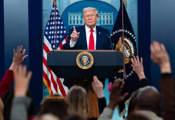 Trump says checks to voters are from economic growth